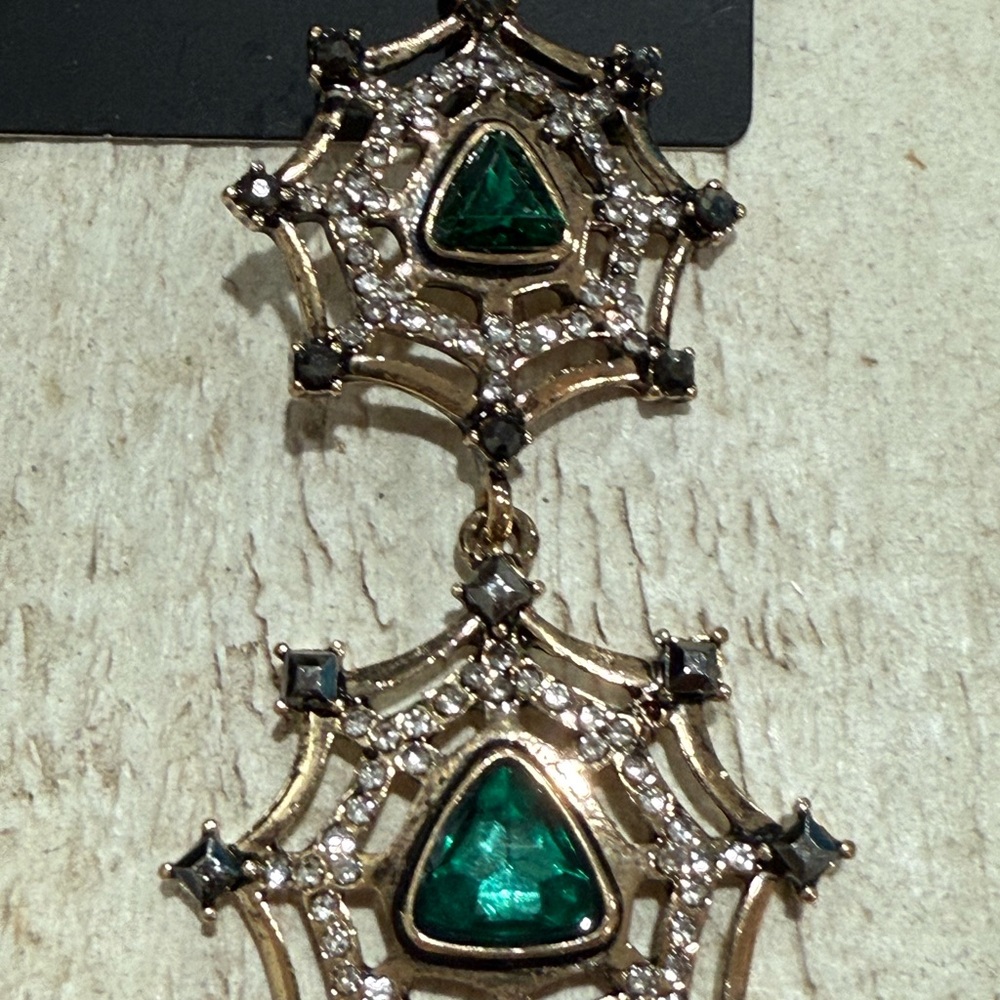 Spiderweb Halloween Statement Earrings - Picture 4 of 5